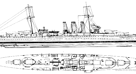 Крейсер HMS Dorsetshire C40 1939 [Heavy Cruiser] - чертежи, габариты, рисунки